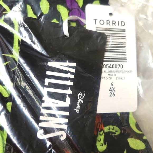 ❤️NWT VINTAGE TORRID DISNEY VILLAINS HALLOWEEN SUPER SOFT POCKETS SLEEP SHORT - Picture 11 of 14